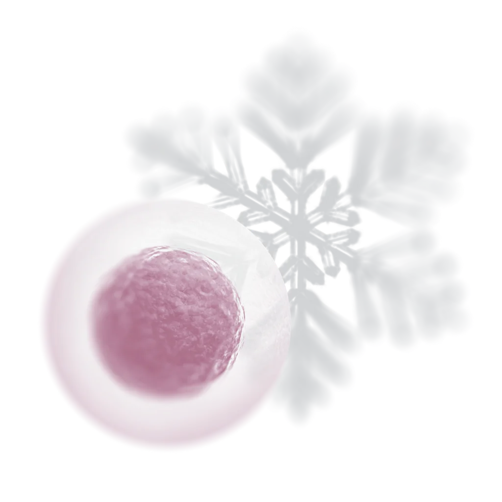 Ilustração de um óvulo com formas florais